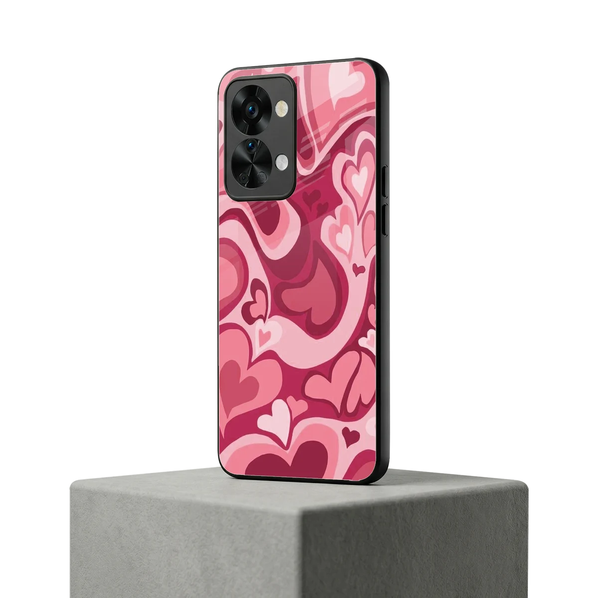 Y2K Pink Meltdown Hearts oneplus nord 2t mobile cover | shockproof glass phone case