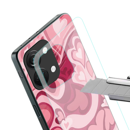 Y2K Pink Meltdown Hearts stylish phone case for oneplus nord 3 | glossy glass and slim fit