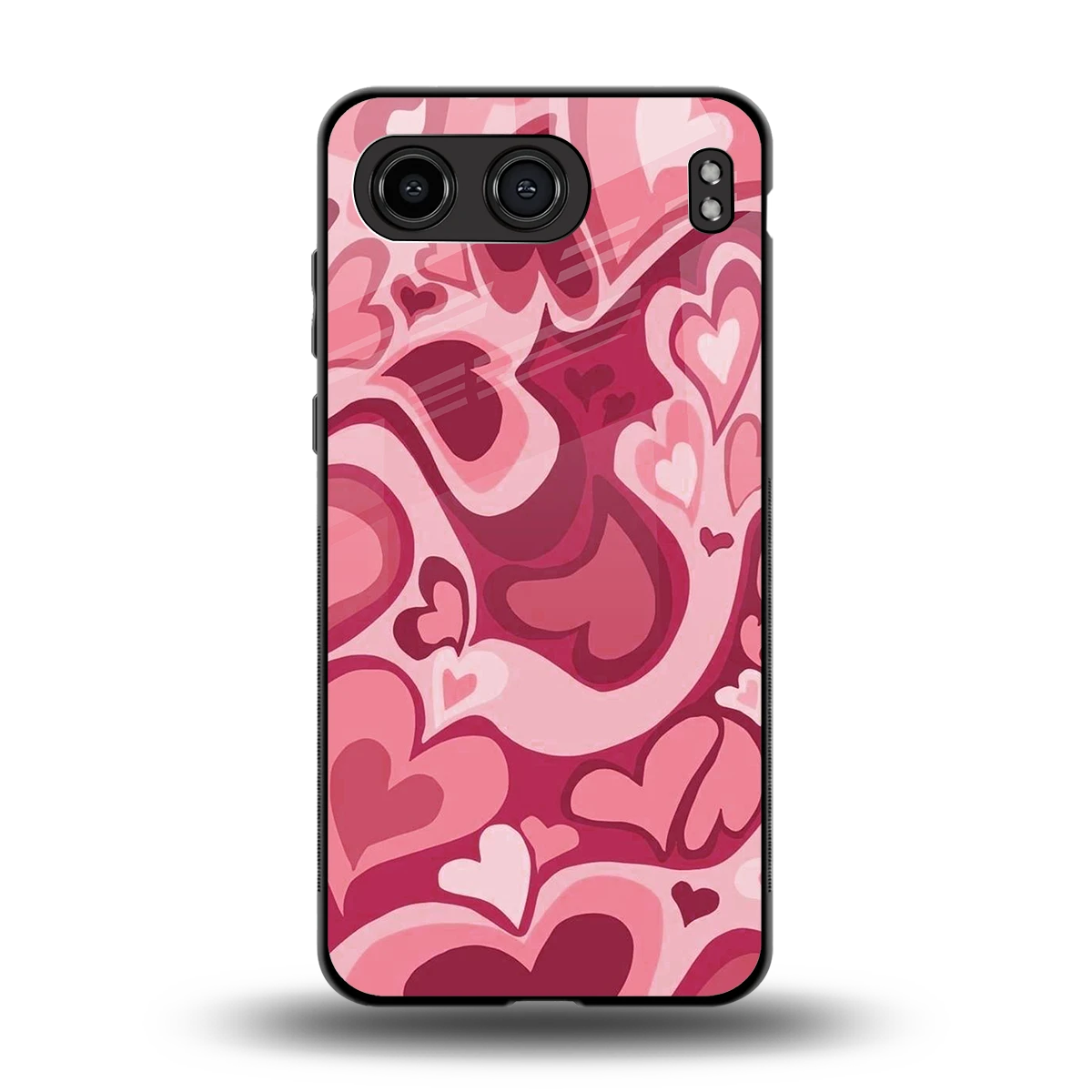 Y2K Pink Meltdown Hearts back phone cover | glass case for oneplus nord 4