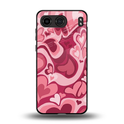Y2K Pink Meltdown Hearts back phone cover | glass case for oneplus nord 4