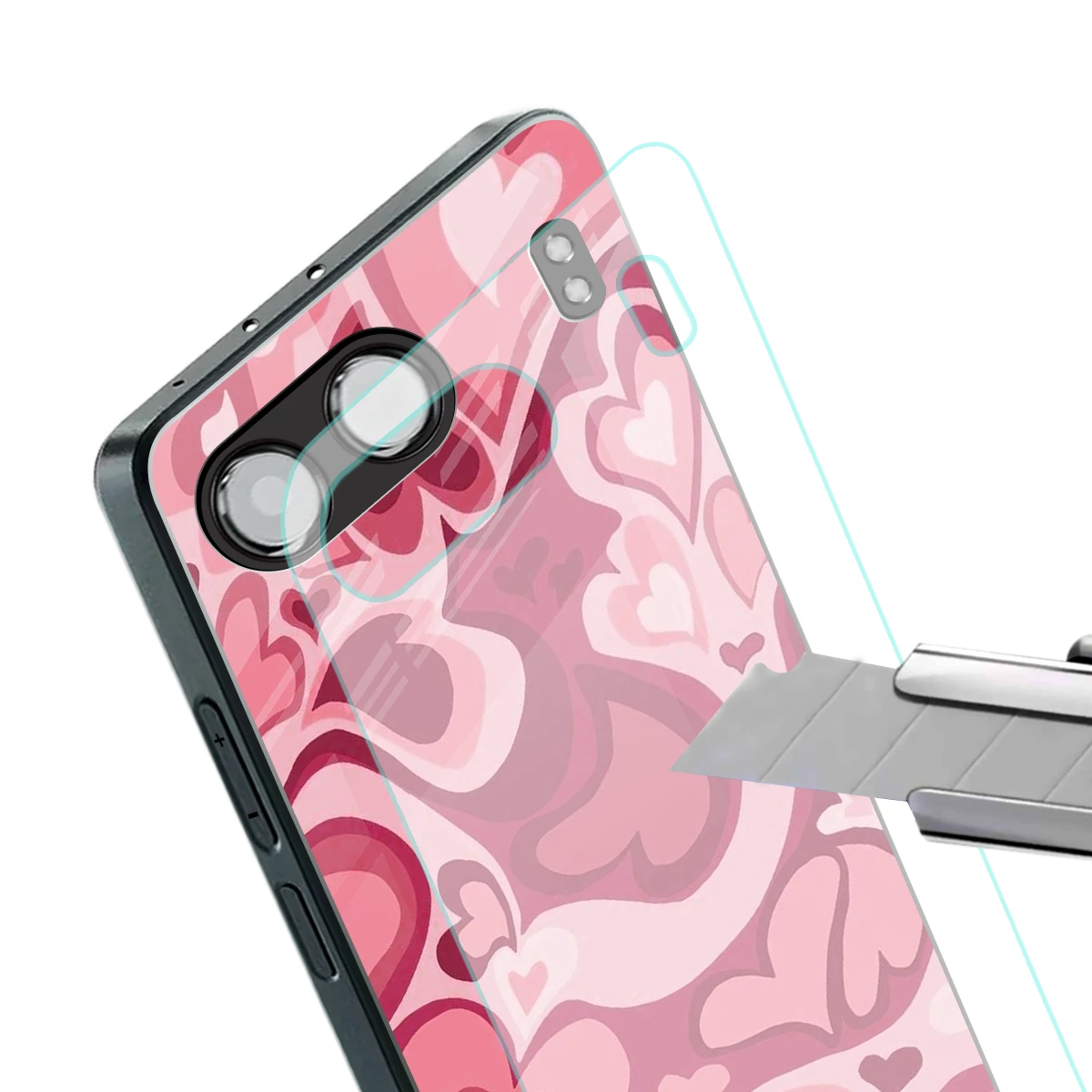 Y2K Pink Meltdown Hearts stylish phone case for oneplus nord 4 | glossy glass and slim fit