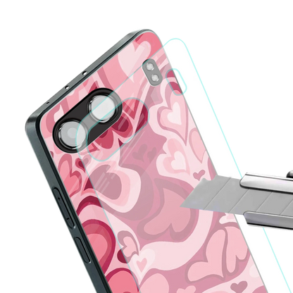 Y2K Pink Meltdown Hearts stylish phone case for oneplus nord 4 | glossy glass and slim fit
