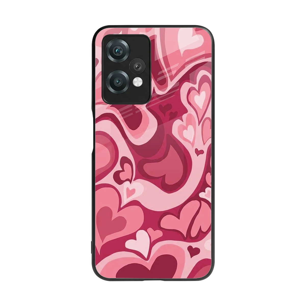 Y2K Pink Meltdown Hearts back phone cover | glass case for oneplus nord ce 2 lite