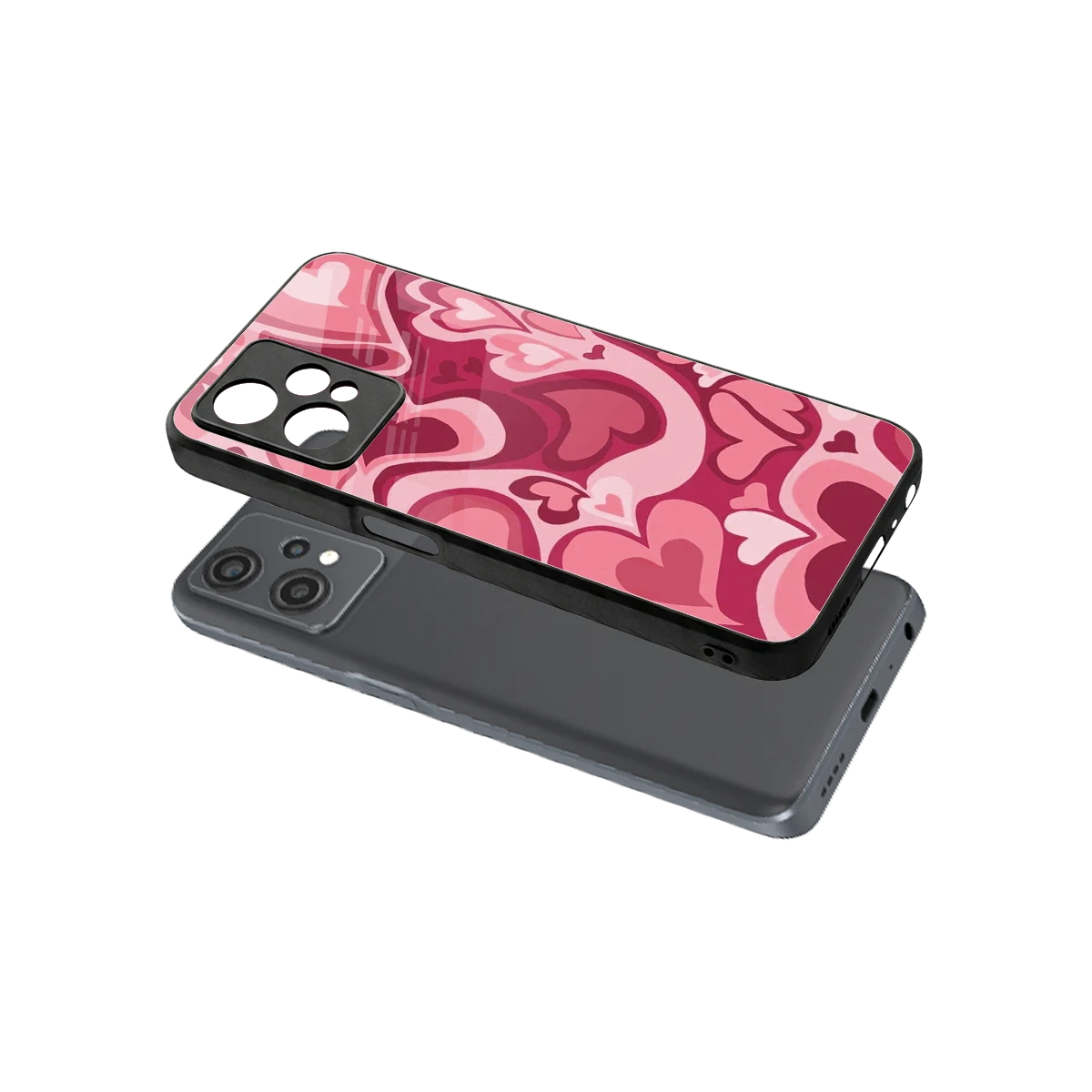 Y2K Pink Meltdown Hearts sleek oneplus nord ce 2 lite cover with tempered glass back and TPU edges