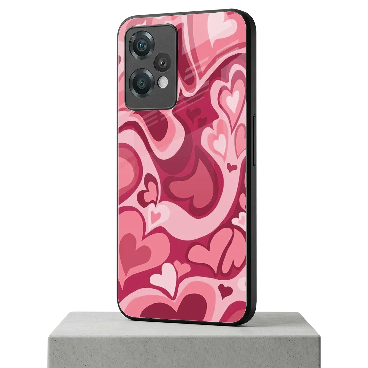 Y2K Pink Meltdown Hearts oneplus nord ce 2 lite mobile cover | shockproof glass phone case