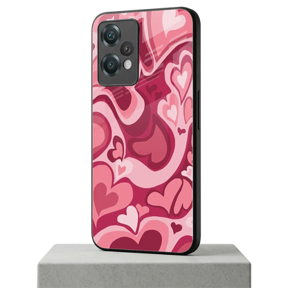 Y2K Pink Meltdown Hearts oneplus nord ce 2 lite mobile cover | shockproof glass phone case