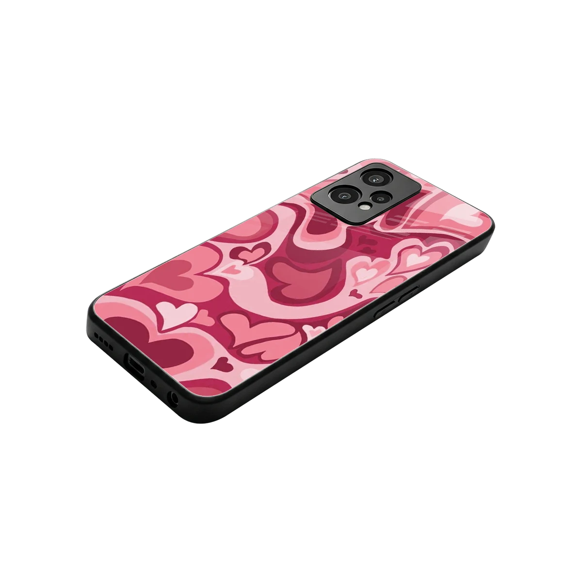 Y2K Pink Meltdown Hearts stylish phone case for oneplus nord ce 2 lite | glossy glass and slim fit
