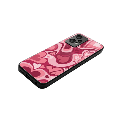 Y2K Pink Meltdown Hearts stylish phone case for oneplus nord ce 2 lite | glossy glass and slim fit