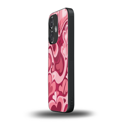 Y2K Pink Meltdown Hearts oneplus nord ce 3 mobile cover | shockproof glass phone case