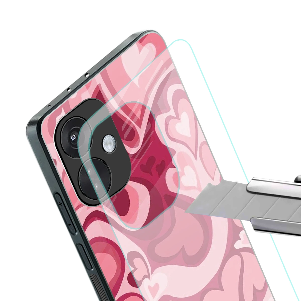 Y2K Pink Meltdown Hearts stylish phone case for oneplus nord ce 3 | glossy glass and slim fit