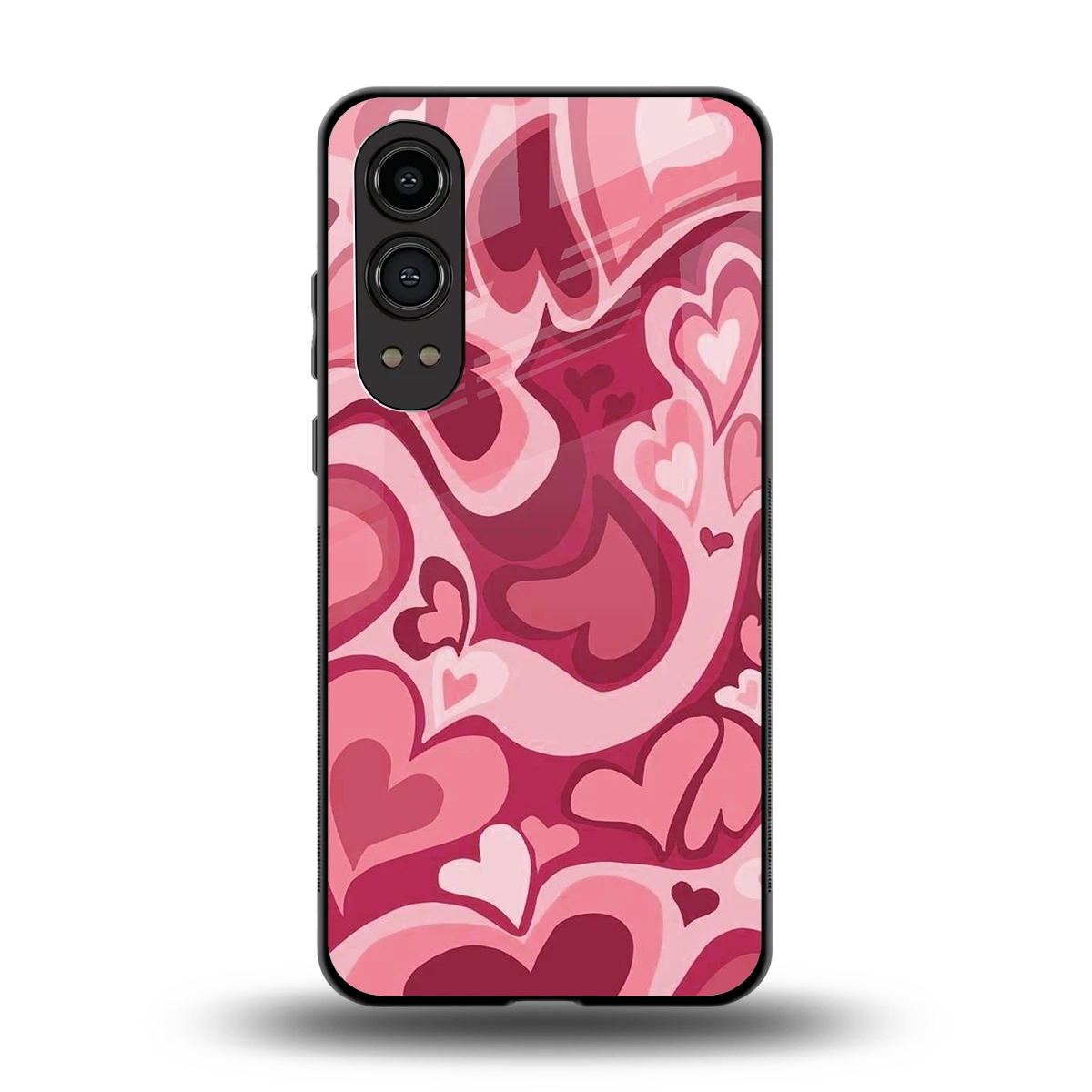 Y2K Pink Meltdown Hearts back phone cover | glass case for oneplus nord ce 4 lite