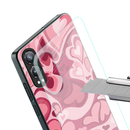 Y2K Pink Meltdown Hearts stylish phone case for oneplus nord ce 4 lite | glossy glass and slim fit