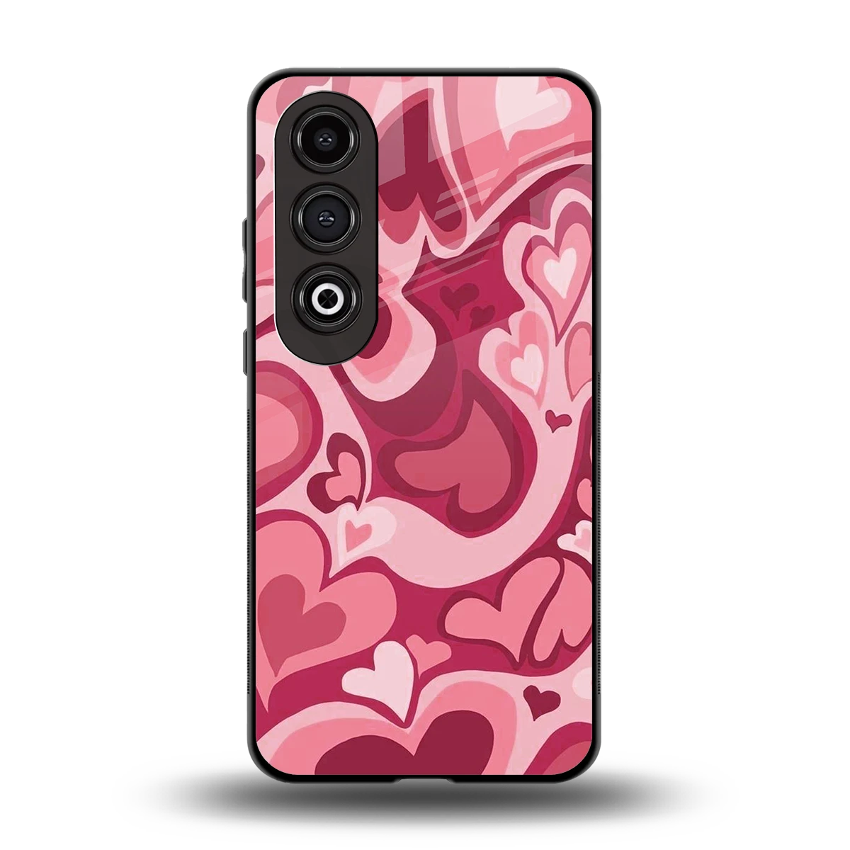 Y2K Pink Meltdown Hearts back phone cover | glass case for oneplus nord ce 4