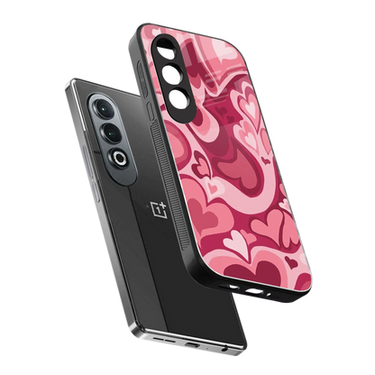 Y2K Pink Meltdown Hearts sleek oneplus nord ce 4 cover with tempered glass back and TPU edges
