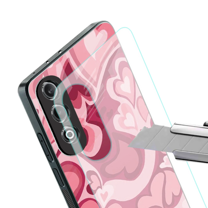 Y2K Pink Meltdown Hearts stylish phone case for oneplus nord ce 4 | glossy glass and slim fit