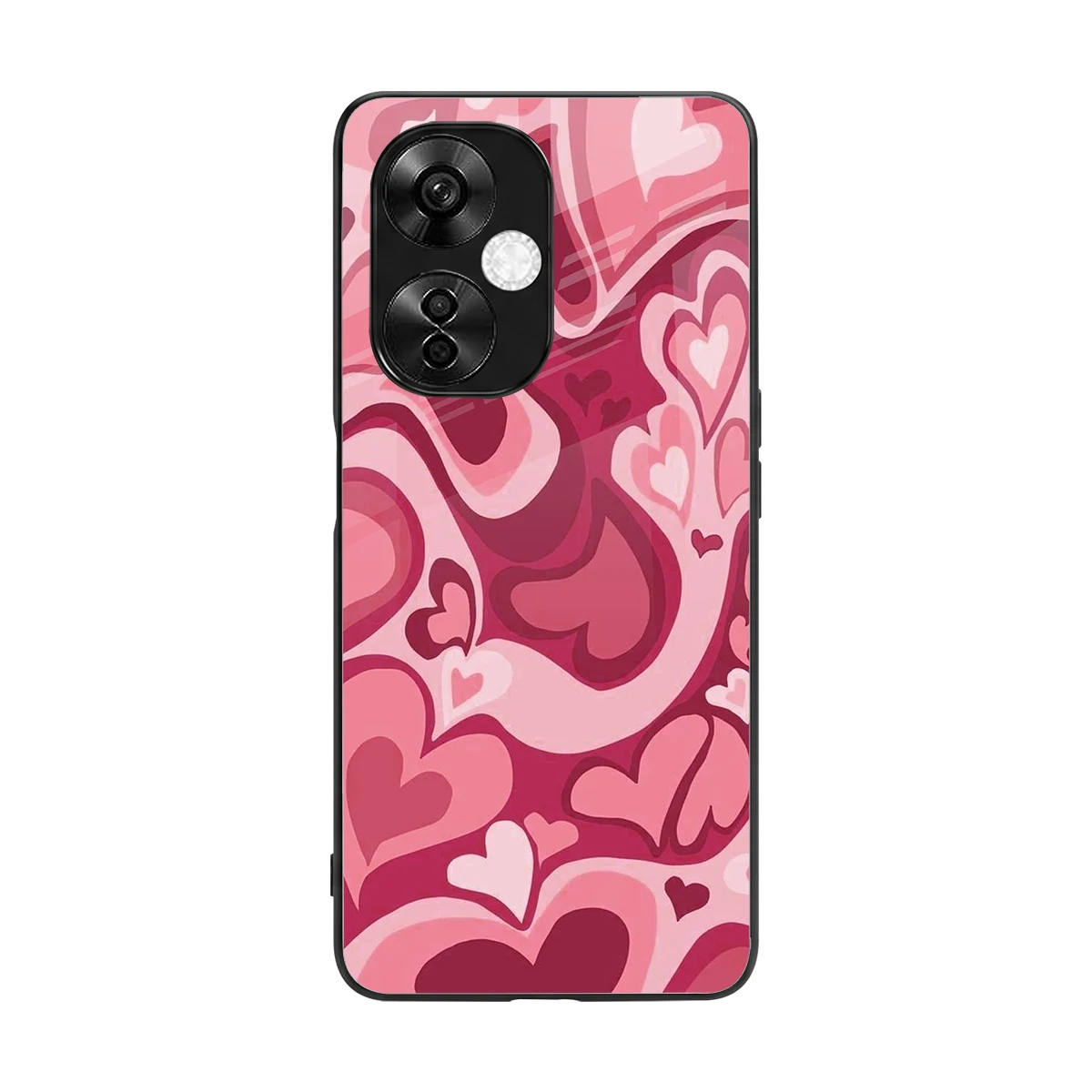 Y2K Pink Meltdown Hearts back phone cover | glass case for oneplus nord ce 3 lite