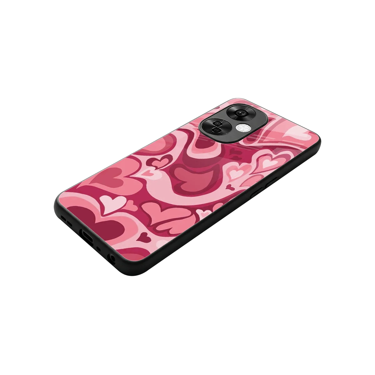 Y2K Pink Meltdown Hearts stylish phone case for oneplus nord ce 3 lite | glossy glass and slim fit