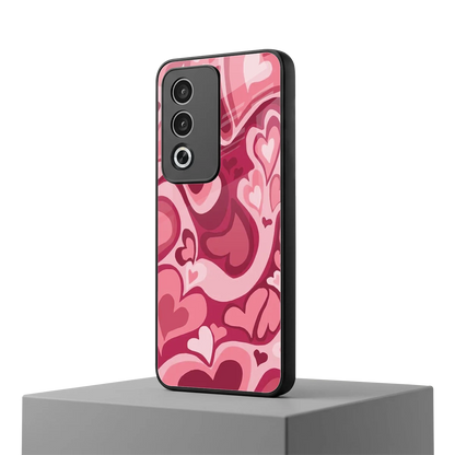 Y2K Pink Meltdown Hearts oppo a3 pro mobile cover | shockproof glass phone case
