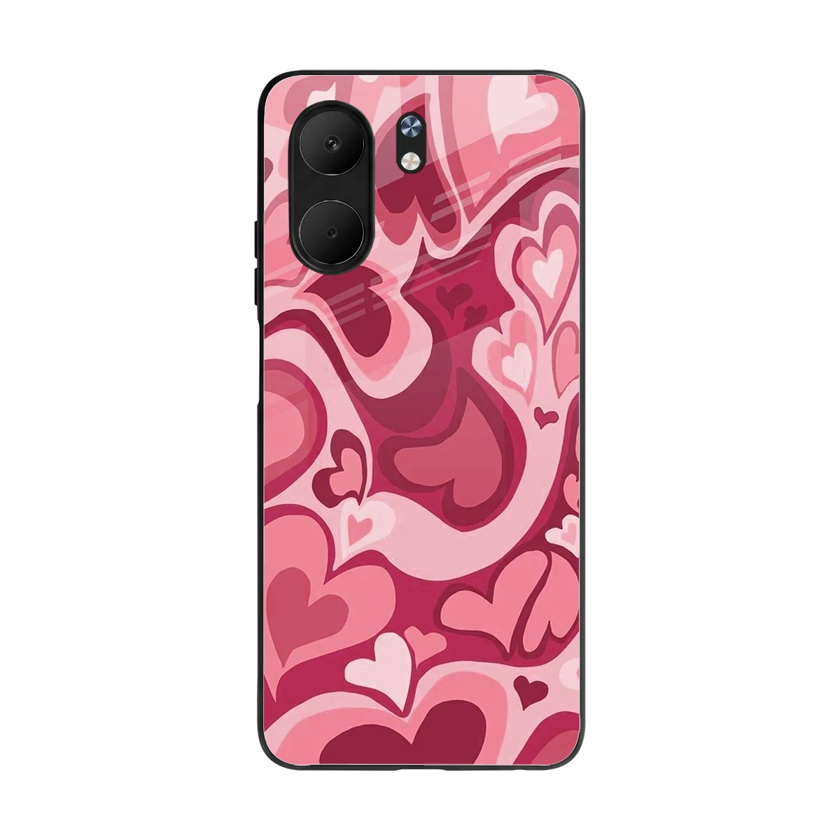 Y2K Pink Meltdown Hearts back phone cover | glass case for oppo a5x 5g