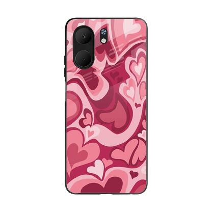 Y2K Pink Meltdown Hearts back phone cover | glass case for oppo a5x 5g