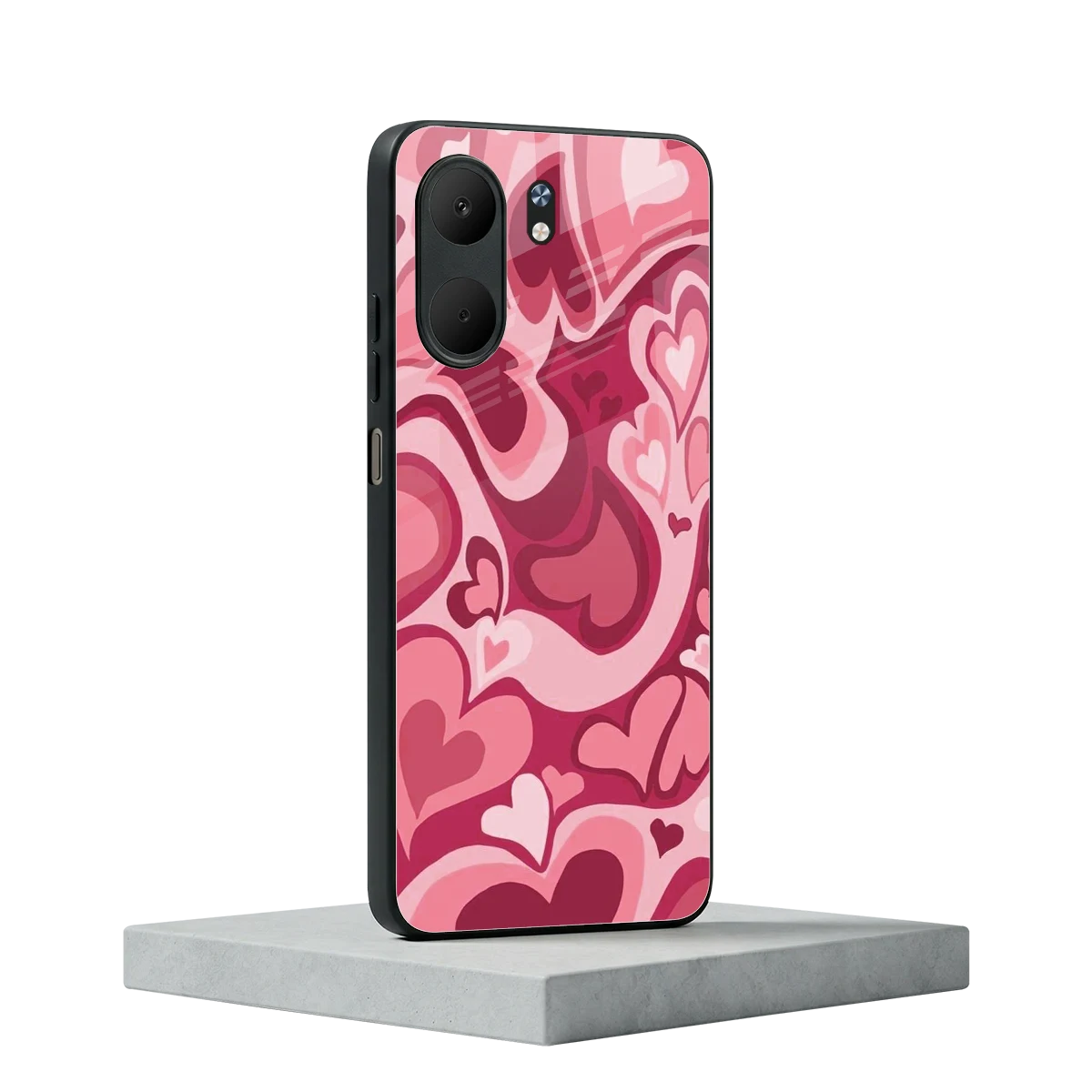 Y2K Pink Meltdown Hearts oppo a5x 5g mobile cover | shockproof glass phone case