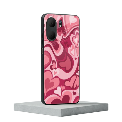 Y2K Pink Meltdown Hearts oppo a5x 5g mobile cover | shockproof glass phone case