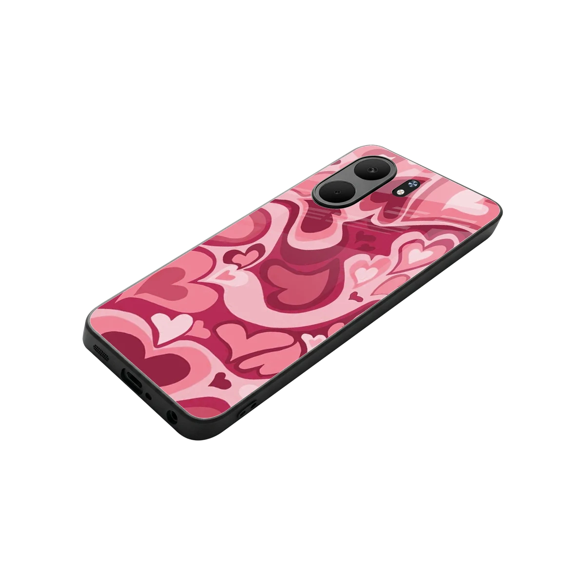 Y2K Pink Meltdown Hearts stylish phone case for oppo a5x 5g | glossy glass and slim fit