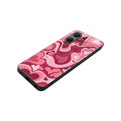 Y2K Pink Meltdown Hearts stylish phone case for oppo a5x 5g | glossy glass and slim fit
