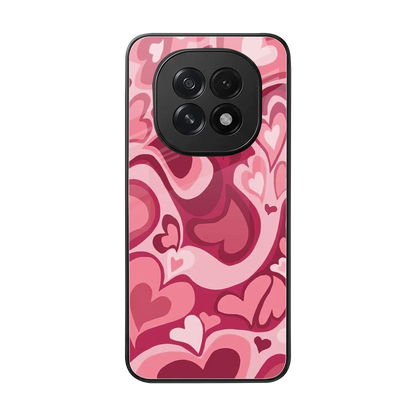 Y2K Pink Meltdown Hearts back phone cover | glass case for oppo f29 5g