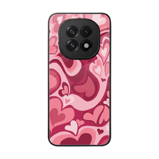 Y2K Pink Meltdown Hearts back phone cover | glass case for oppo f29 5g