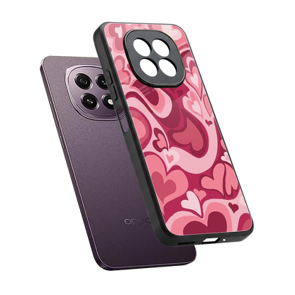 Y2K Pink Meltdown Hearts sleek oppo f29 5g cover with tempered glass back and TPU edges