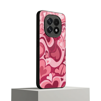 Y2K Pink Meltdown Hearts oppo f29 5g mobile cover | shockproof glass phone case