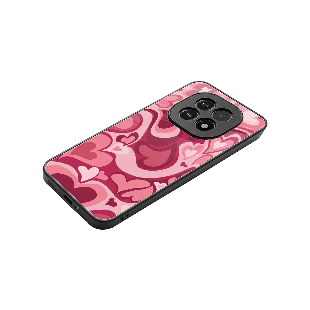 Y2K Pink Meltdown Hearts stylish phone case for oppo f29 5g | glossy glass and slim fit
