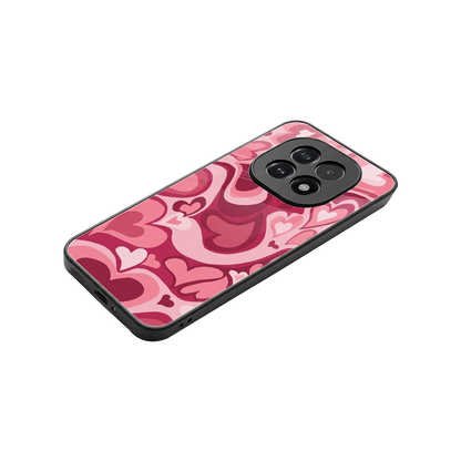 Y2K Pink Meltdown Hearts stylish phone case for oppo f29 5g | glossy glass and slim fit