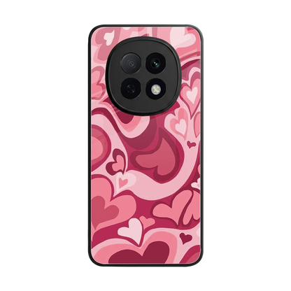 Y2K Pink Meltdown Hearts back phone cover | glass case for oppo f29 pro 5g