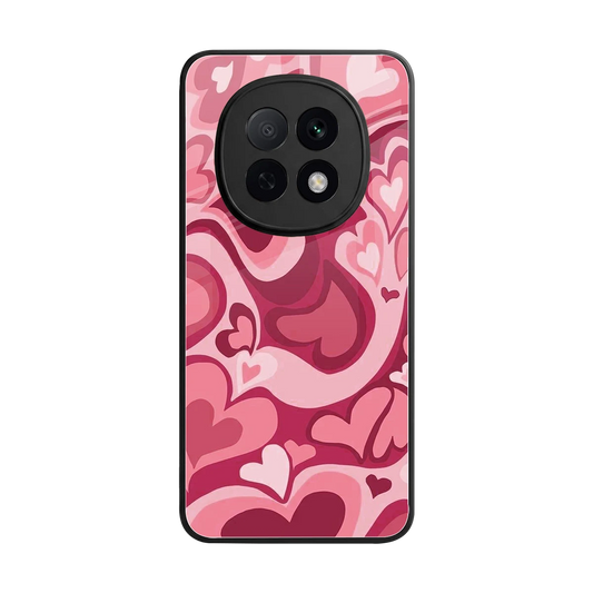 Y2K Pink Meltdown Hearts back phone cover | glass case for oppo f29 pro 5g