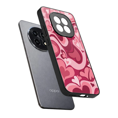 Y2K Pink Meltdown Hearts sleek oppo f29 pro 5g cover with tempered glass back and TPU edges