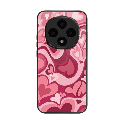 Y2K Pink Meltdown Hearts back phone cover | glass case for oppo f31 pro 5g