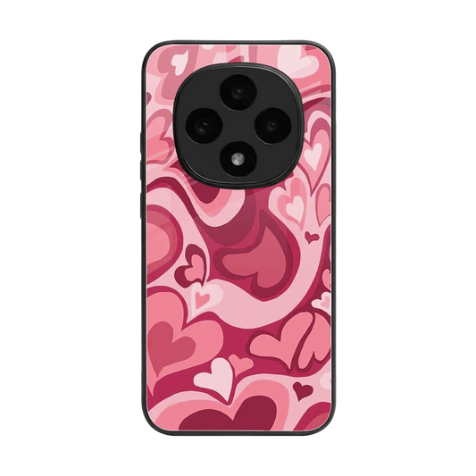 Y2K Pink Meltdown Hearts back phone cover | glass case for oppo f31 pro 5g