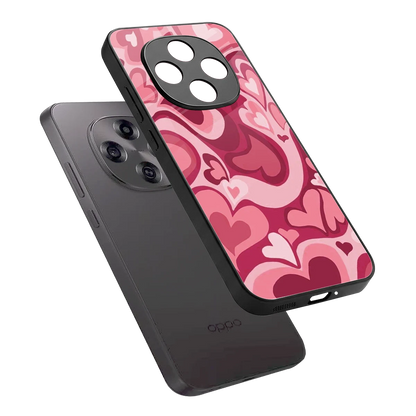 Y2K Pink Meltdown Hearts sleek oppo f31 pro 5g cover with tempered glass back and TPU edges