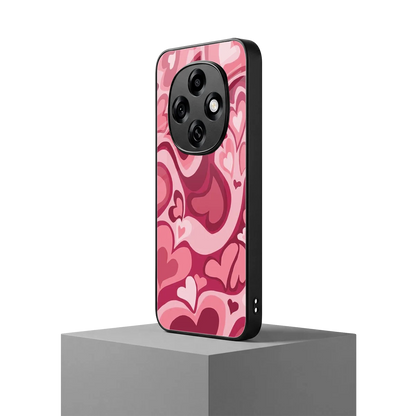 Y2K Pink Meltdown Hearts oppo f31 pro 5g mobile cover | shockproof glass phone case