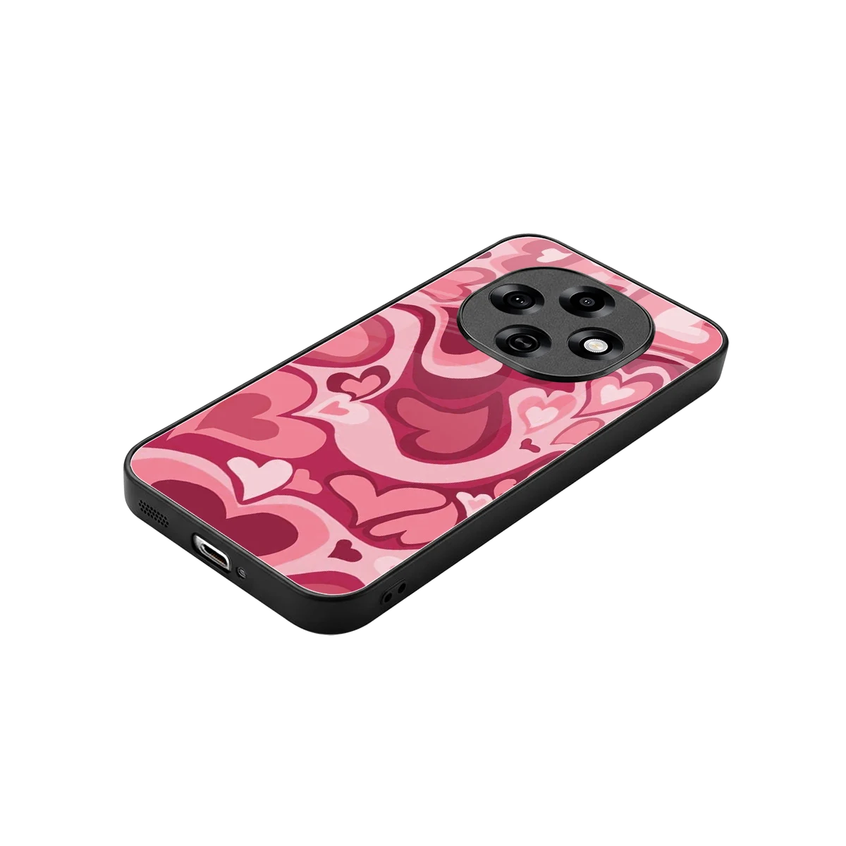 Y2K Pink Meltdown Hearts stylish phone case for oppo f31 pro 5g | glossy glass and slim fit