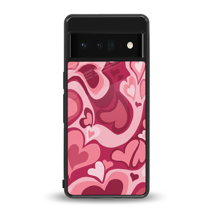 Y2K Pink Meltdown Hearts back phone cover | glass case for google pixel 6 pro