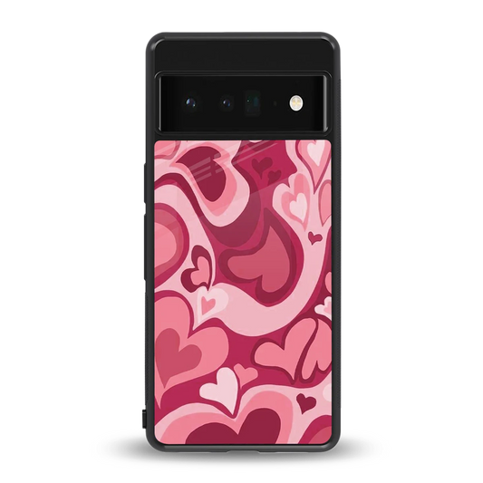 Y2K Pink Meltdown Hearts back phone cover | glass case for google pixel 6 pro