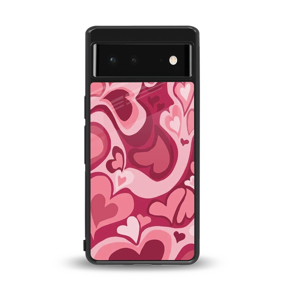 Y2K Pink Meltdown Hearts back phone cover | glass case for google pixel 6