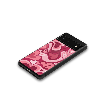 Y2K Pink Meltdown Hearts google pixel 6 mobile cover | shockproof glass phone case
