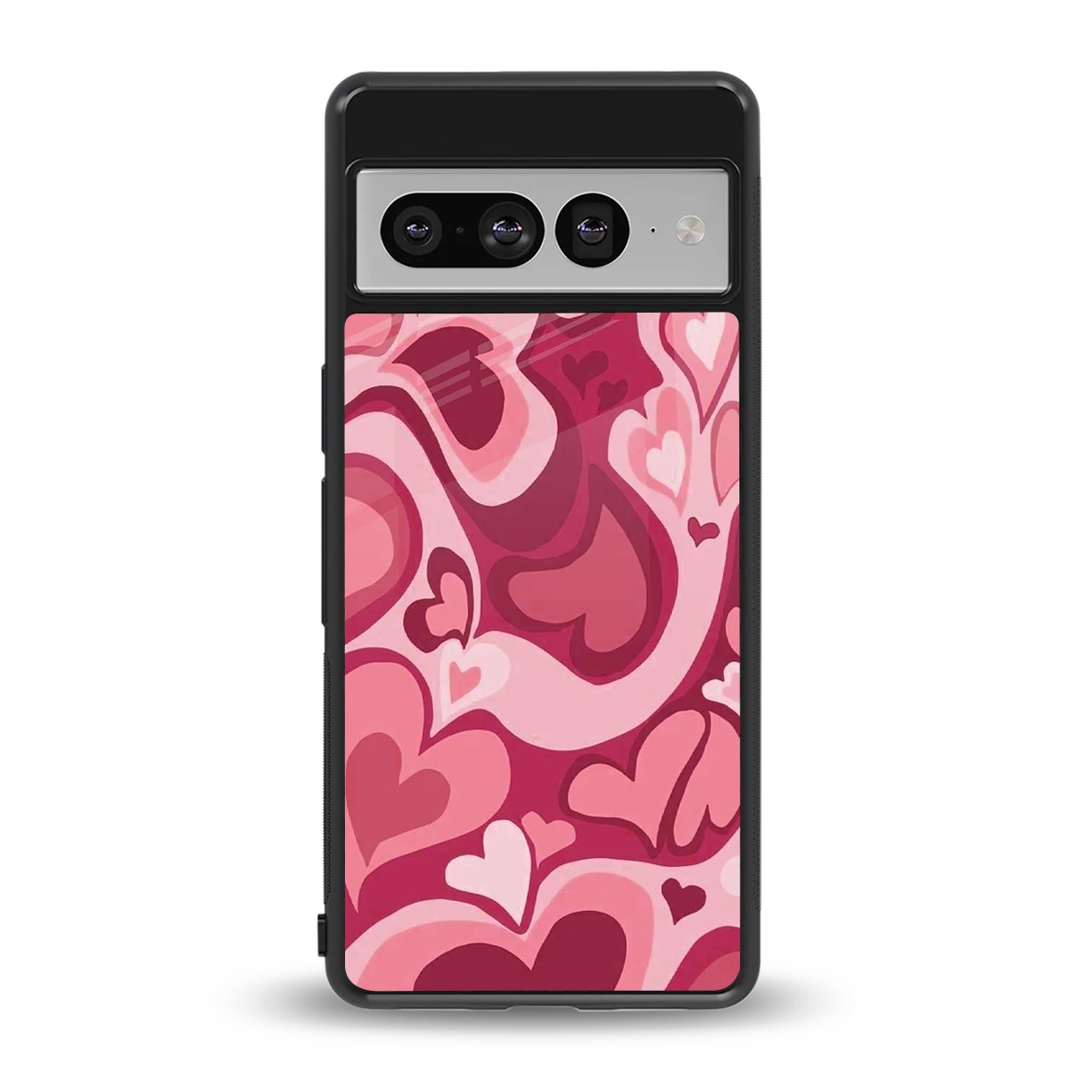 Y2K Pink Meltdown Hearts back phone cover | glass case for google pixel 7 pro