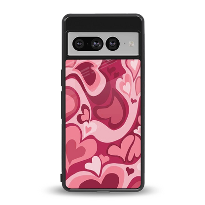 Y2K Pink Meltdown Hearts back phone cover | glass case for google pixel 7 pro