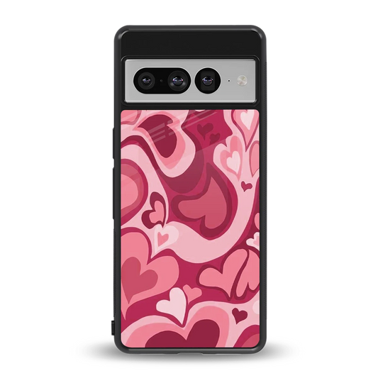 Y2K Pink Meltdown Hearts back phone cover | glass case for google pixel 7 pro
