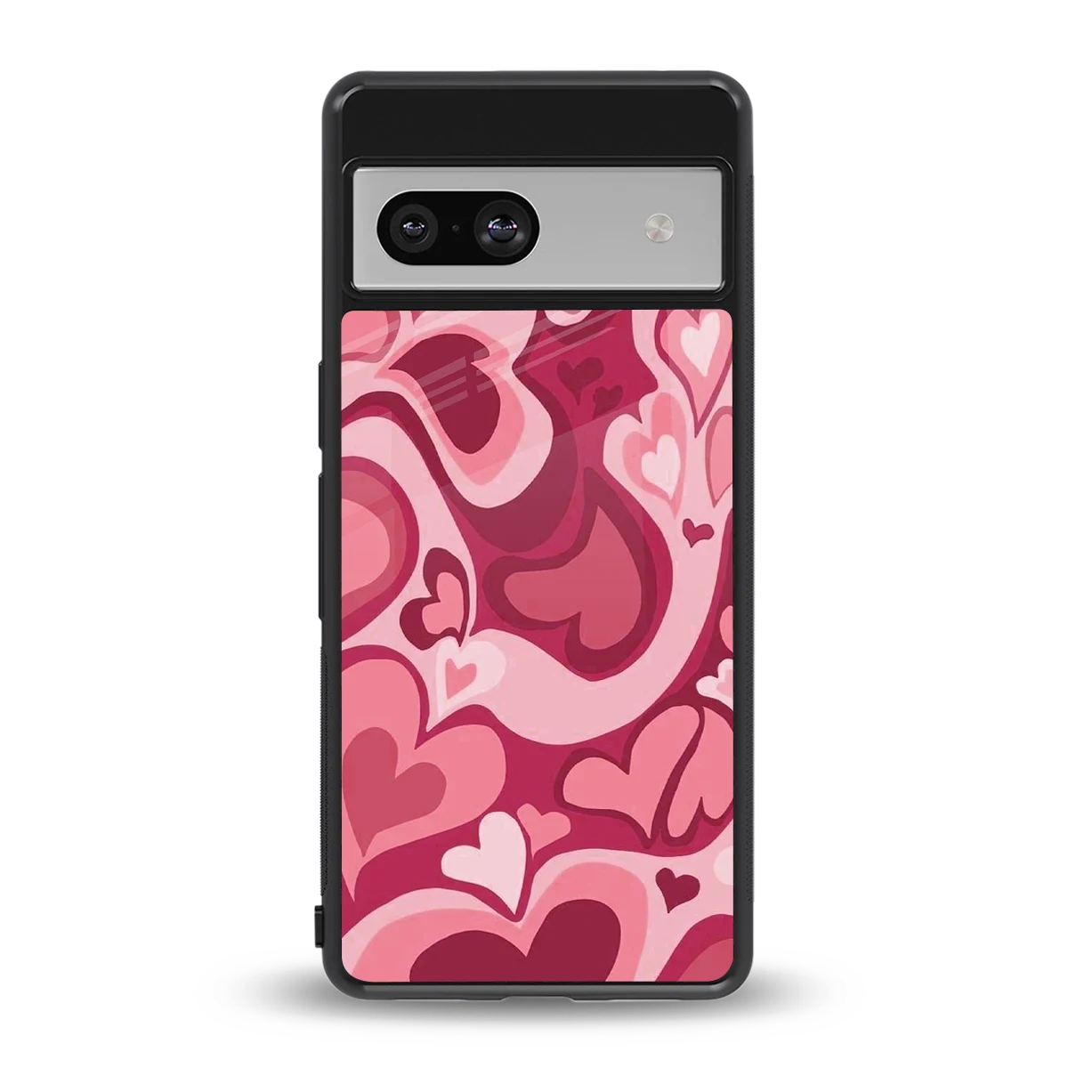 Y2K Pink Meltdown Hearts back phone cover | glass case for google pixel 7